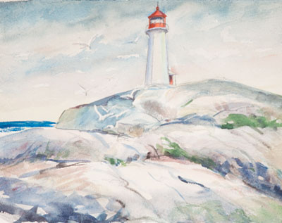 Peggy's Cove Light (watercolor)