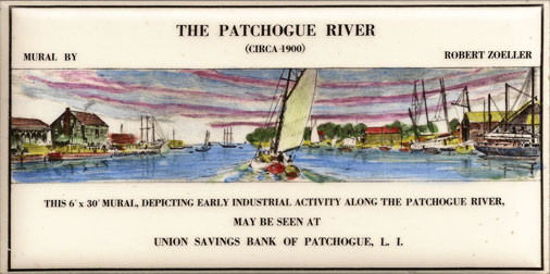 Ceramic tile of The Patchogue River (circa 1900)